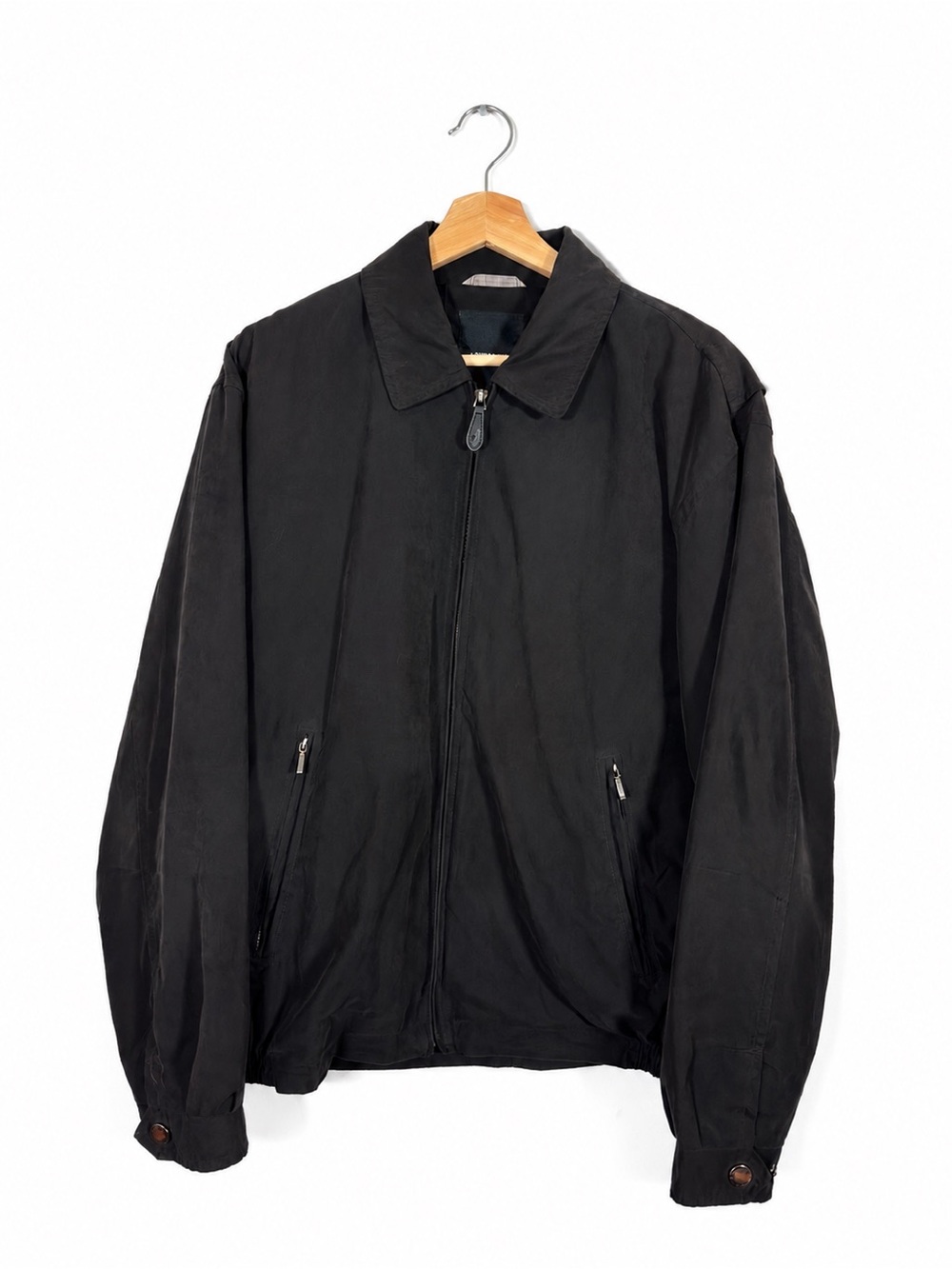 Vintage London Fog Black Bomber Jacket Harrington Windbreaker Streetwear 90s M